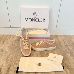Moncler Rose Suede Sneakers NIB